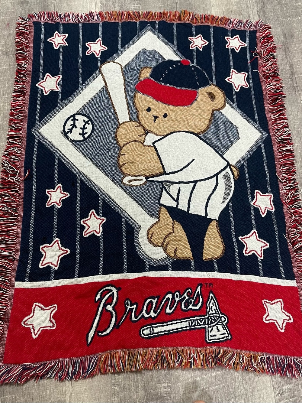 Vintage The Northwest Atlanta Braves Baby Bear Soft  Throw Blanket M In USA
